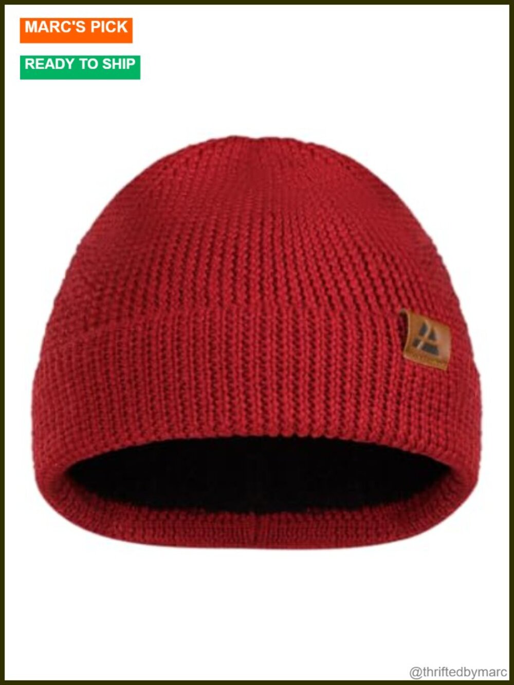 Merino Wool Beanie Fleece Lined Thermal Winter Hat